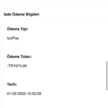 İyzipay Üzerinden Yapılan İade Ödemesi Hesabıma Yatırılmadı