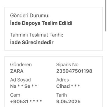 Kargom Arama Yapılmadan İade Depoya Gönderildi, Mağdur Oldum