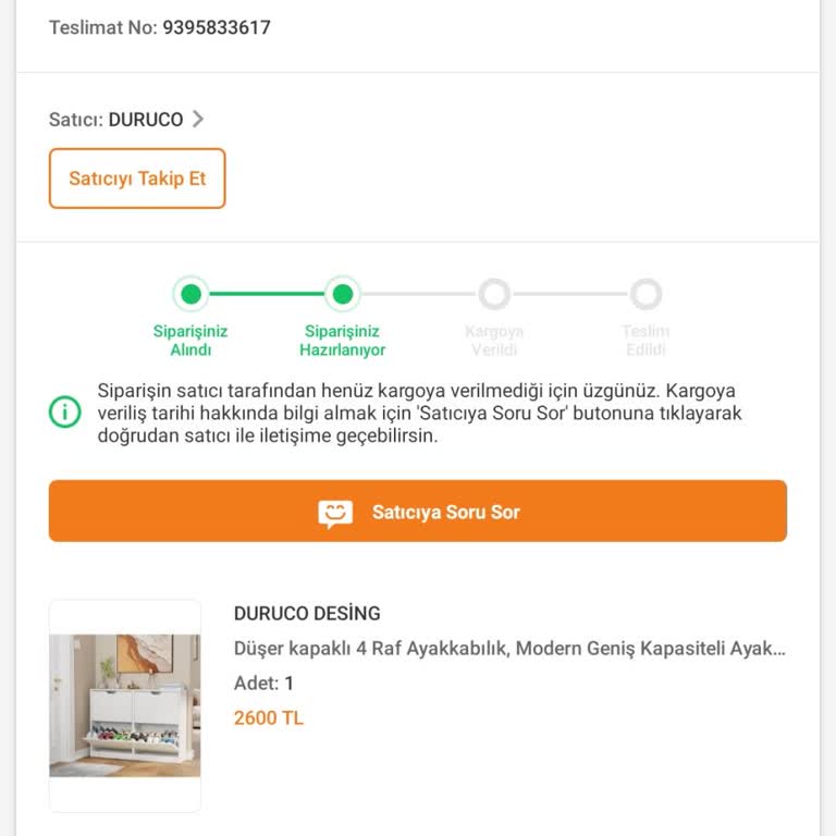 Siparişim Kargoya Verilmedi Satıcıdan Dönüş Alamıyorum
