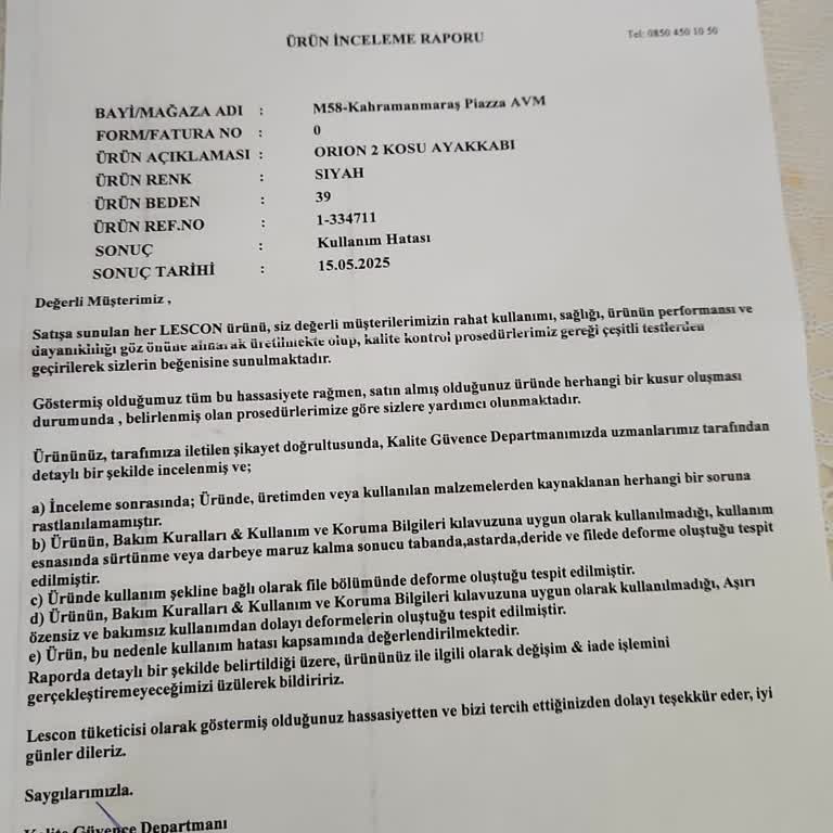 İki Aylık Lescon Ayakkabıda Yırtılma Ve Taban Erimesi Sonrası Olumsuz Garanti Deneyimi
