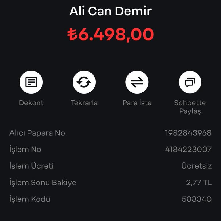 Papara Gece Hesabımdan İzinsiz Para Çekildi, Acil İade Talebi