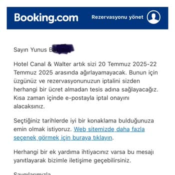 Rezervasyonun Tek Taraflı İptali Ve Ücret İadesi Sorunu