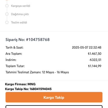 Siparişim Gönderilmedi, İptal Ve Para İadesi Talep Ediyorum