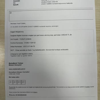 Samsung TV'de Erken Ekran Arızası Ve Yetersiz Pert Bedeli Mağduriyeti