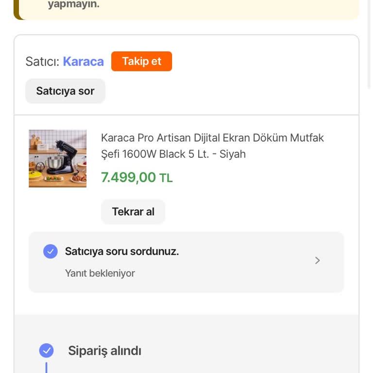 Karaca Teslimat Sorunu