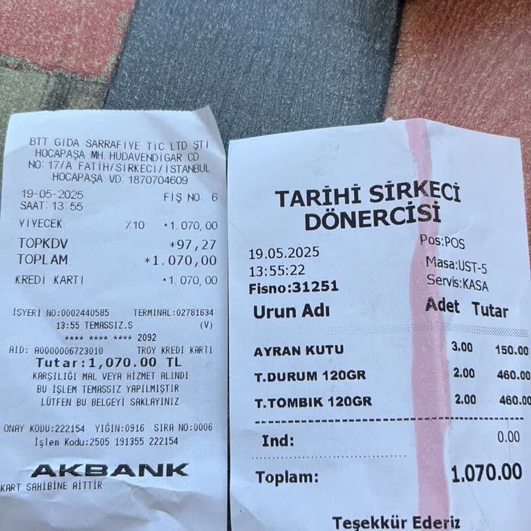 Tarihi Sirkeci Dönercisi Servisleri Çok Kötüydü