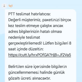 PTT Adına Gelen Sahte SMS'ler Hakkında Şikayet