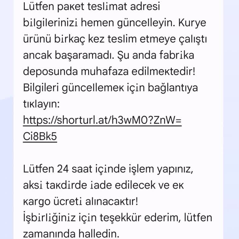 05424497312 Numaradan Gelen Mesaj Şikayeti
