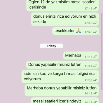 İade Talebime Cevap Verilmiyor, Mesajlar Gizleniyor!