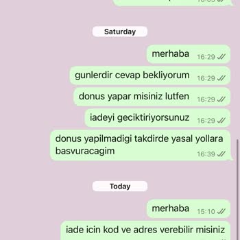İade Talebime Cevap Verilmiyor, Mesajlar Gizleniyor!