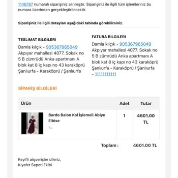 Trotz Rückgabe am 23. Januar zahlt Kıyafet Sepetim mein Geld nicht zurück!