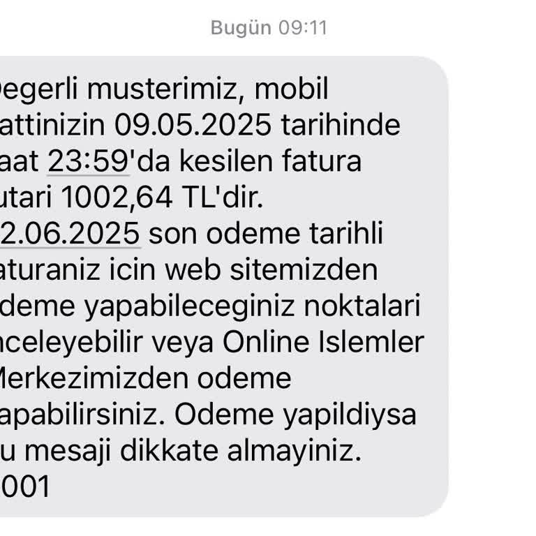 Tarife Sonu Operatör Değişikliği Sonrası Beklenmeyen Fatura Problemi