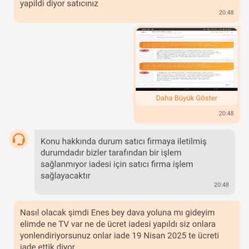 Hakem Heyeti Kararına Rağmen Televizyon Değişimi Veya Ücret İadesi Yapılmadı
