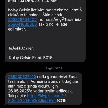 Kargom Zarar Görüp Haber Verilmeden İade Edildi, Bilgilendirme Yok!