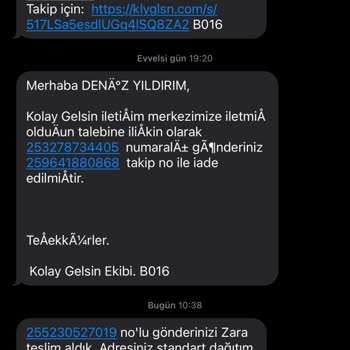 Kargom Zarar Görüp Haber Verilmeden İade Edildi, Bilgilendirme Yok!