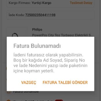 İade Ve Fatura Sorunu Nedeniyle Mağduriyet Yaşıyorum