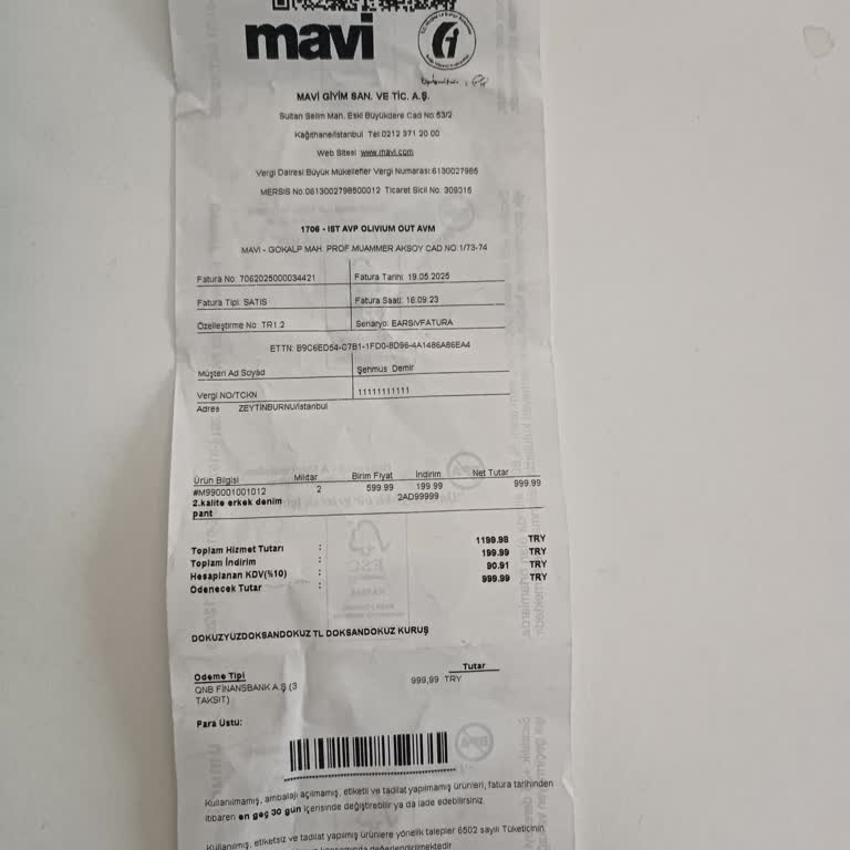 Mavi Zeytinburnu Olivium Mağazasında Değişim Ve İade Bilgilendirmesi Eksikliği