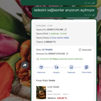 Teslim Edilmeyen Ürün, İade Sorunu Ve Müşteri Hizmetlerine Ulaşılamıyor