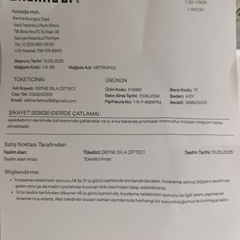 Yeni Alınan Nike Ayakkabıda Kısa Sürede Deformasyon Ve Mağaza İlgisizliği