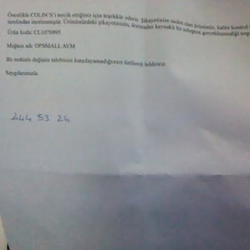 Colin's Montta Elyaf Toplanması Ve Yetersiz Müşteri Hizmeti Mağduriyeti