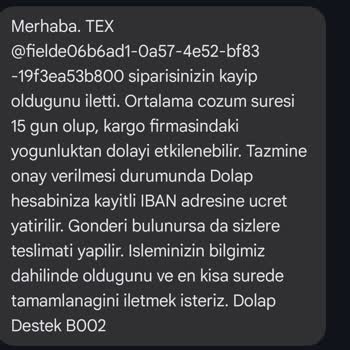 Dolap Kayıp Kargo İçin 1 Aydır Tazminat Alamıyorum