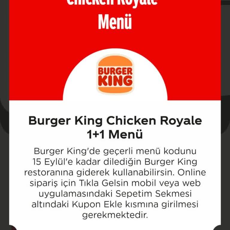Kazanılan Burger King Menü Hediyesi Kodunun Kullanılamaması Ve Destek Sorunu