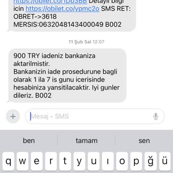 Obilet Üzerinden Yapılan İade 3 Aydır Hesabıma Yatmadı