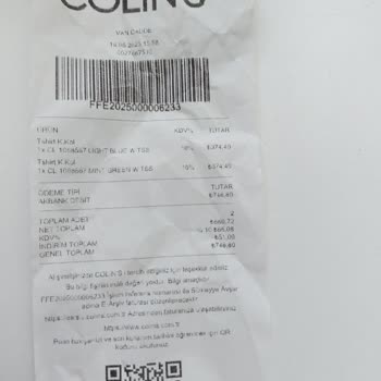 Colins Mağazasında Etiket Fiyatı İle Kasa Fiyatı Arasındaki Tutarsızlık Mağduriyeti
