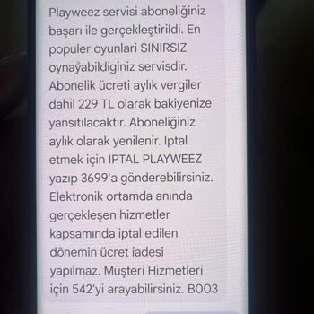 Yanlışlıkla Abone Olduğum Oyuncak Uygulama İçin Haksız Ücret Talebi