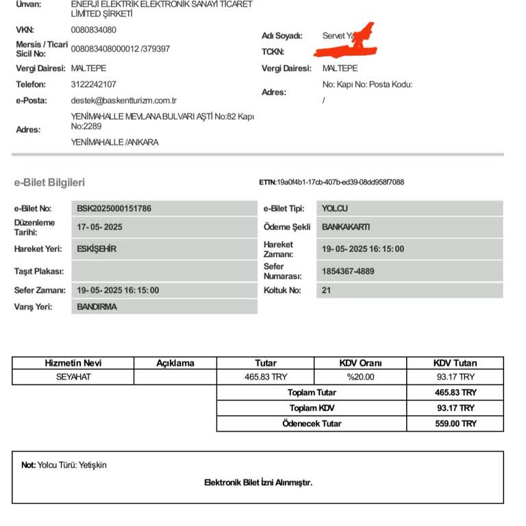 Başkent Turizm İle Eskişehir-Bandırma Hattında Gecikme Ve Kötü Hizmet Deneyimi