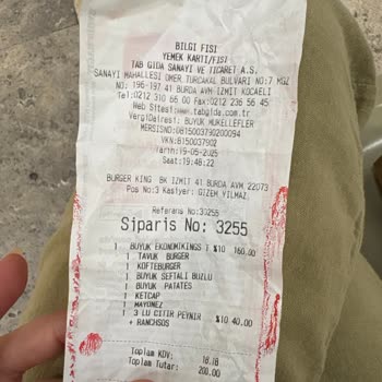 Burger King'de Uzun Bekleyiş Ve Eksik Sipariş Mağduriyeti