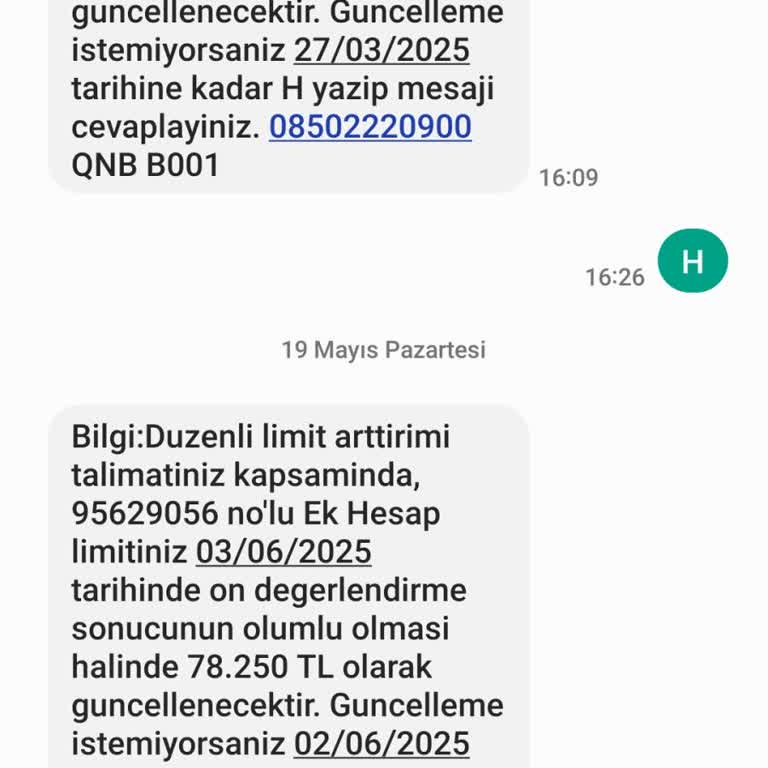 Kapatılan Hesaplara Rağmen İstenmeyen Limit Artışı Mesajları Alıyorum