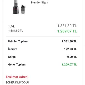 Anneler Günü İçin Aldığım Blender Teslim Edilmedi Para İadesi Yapılmıyor