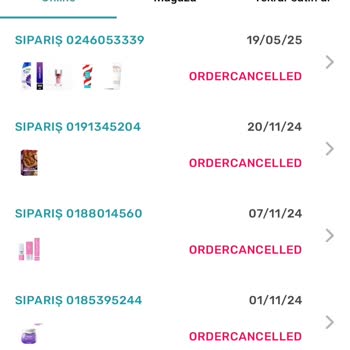 Watsons Uygulamasında Onaylanan Siparişlerim Sürekli İptal Ediliyor Ve Param Çekiliyor