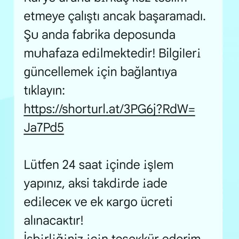 Kişisel Verilerimin İzinsiz Kullanımı Ve Sahte PTT Mesajıyla Tehdit