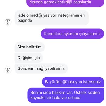 Sipariş Ettiğim Lacivert Takım Yerine İndigo Ürün Gönderdiler İade Kabul Etmiyorlar