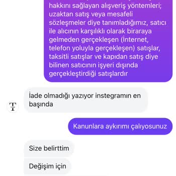 Sipariş Ettiğim Lacivert Takım Yerine İndigo Ürün Gönderdiler İade Kabul Etmiyorlar