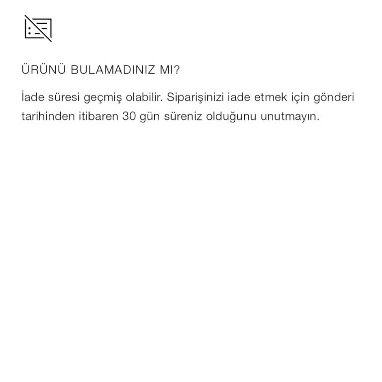 İade Kodunu Yenileme Seçeneği Uygulamada Bulunmuyor
