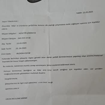 Nike Mağazasından Alınan Çocuk Sweat Kısa Sürede Renk Soldu Ve İade Reddedildi