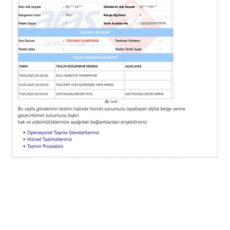 Adrese Teslimat Yapılmadan Şubeden Alın Uyarısı Hayal Kırıklığı Yarattı