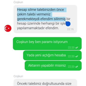 Hesap Silme Talebim Sonrası Bakiyem Kayboldu