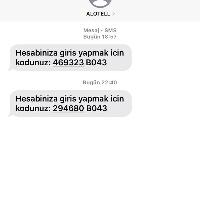 Bilgim Dışında Alotell'den Gelen Giriş Kodları Hakkında Şikayet