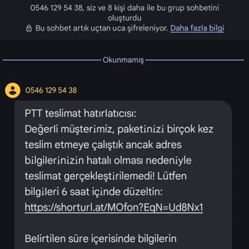 PTT Adına Gönderilen Sahte Mesajla Kişisel Verilerimin İzinsiz Kullanımı