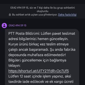 PTT Adına Gönderilen Sahte Mesajla Kişisel Verilerimin İzinsiz Kullanımı