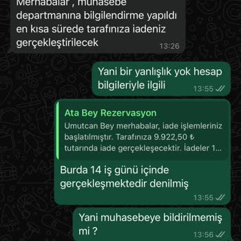 Rezervasyon İptali Sonrası İade Sürecinde Yaşanan Belirsizlik