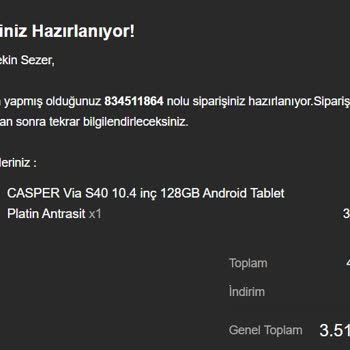 Sipariş Verdiğim Site Kapanınca Tabletim Ve Param Mağdur Oldu