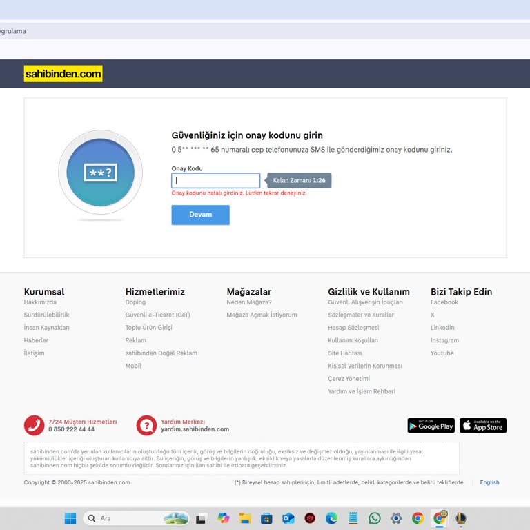 Eski Numaramda Kalan Kod Yüzünden Hesabıma Giremiyorum