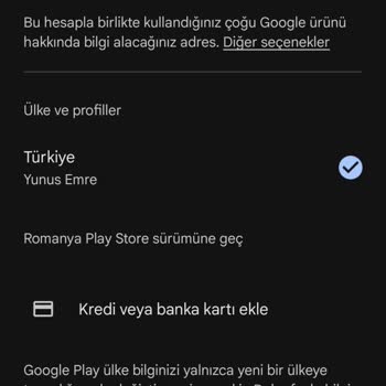 Google Hesabımda Kart Ekleme Ve Ülke Sorunu Yaşıyorum