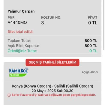 İptal Edilen Sefer Sonrası Bilet İadesi Sorunu Ve Müşteri Mağduriyeti