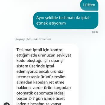 Amazon Prime Siparişimde Teslimat Gecikmesi Ve İptal Sorunu